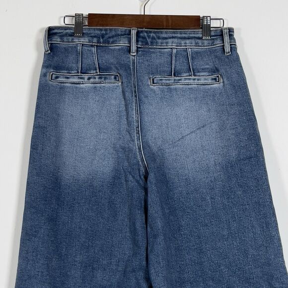 Vici High Rise Wide Leg Cropped Jeans Womens Sz 29 Medium Wash - Picture 4 of 11